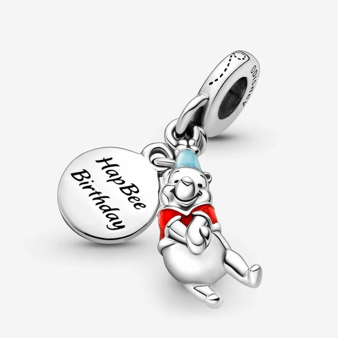 Pandora Charm Double Pendant Happy birthday & Winnie L'Ourson Disney x | Femme Charms