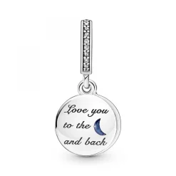 Pandora Charm double pendant Moments Arbre & Lune de la Galaxie | Femme Charms