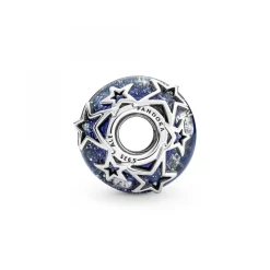 Pandora Charm en Verre de Murano Bleu Galaxie & Étoile Moments | Femme Charms