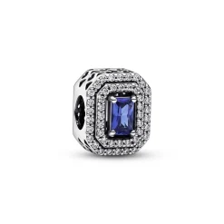Pandora Charm Femme Abyme de Rectangles Scintillants Bleu Timeless | Femme Charms