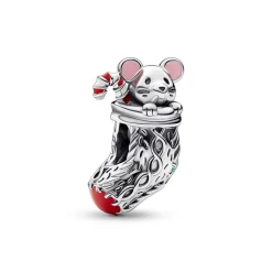 Pandora Charm Femme Chaussette de Noël et Souris Moments | Femme Charms
