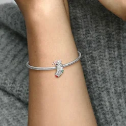 Pandora Charm Femme Chaussette de Noël et Souris Moments | Femme Charms