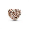 Pandora Charm Métal doré à l'or rose fin 585/1000 Cœurs Entrelacés Scintillant Bijoux | Femme Charms