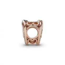 Pandora Charm Métal doré à l'or rose fin 585/1000 Cœurs Entrelacés Scintillant Bijoux | Femme Charms