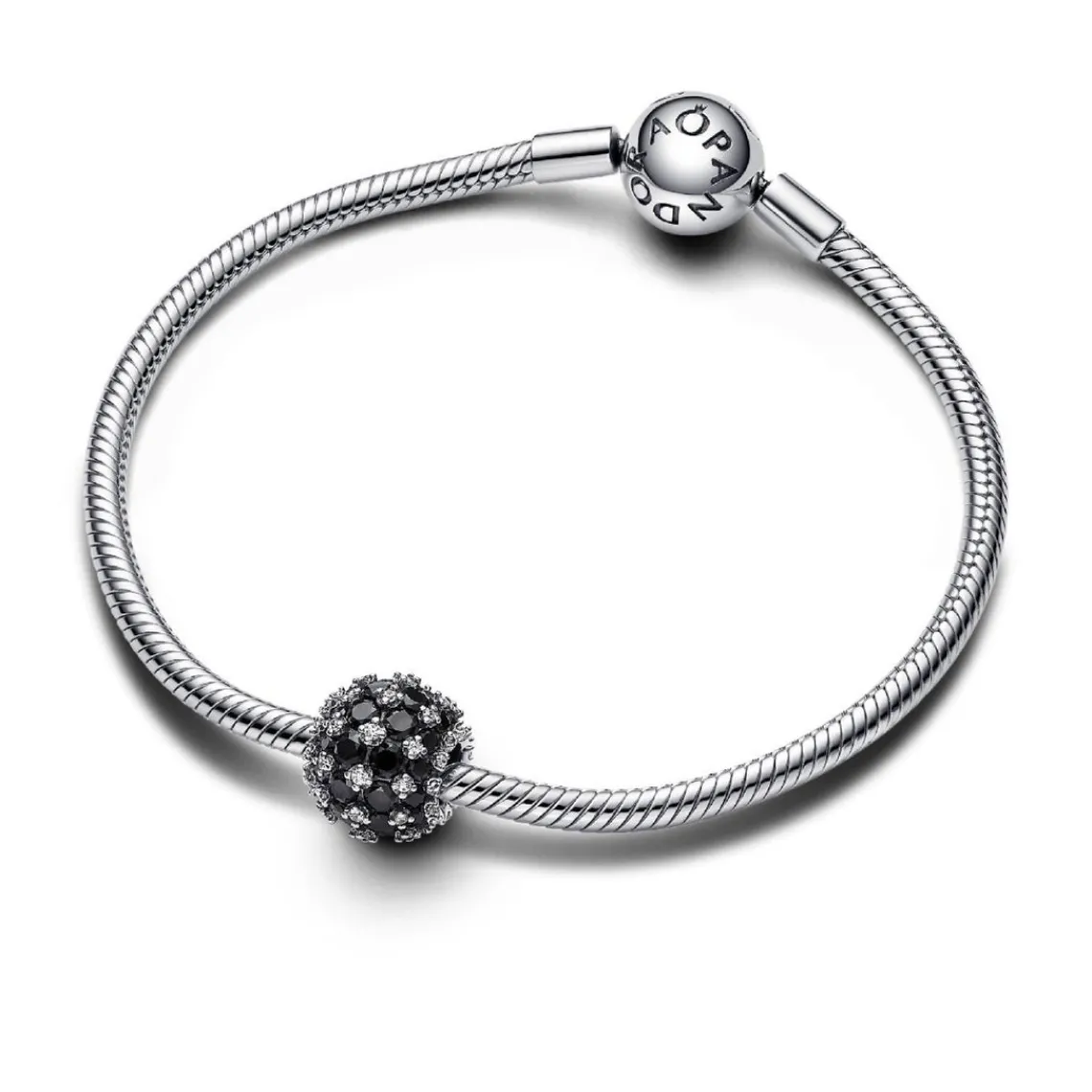 Pandora Charm Noir Rond Pavé Scintillant | Femme Charms