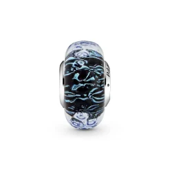 Pandora Charm Océan Verre de Murano Bleu Foncé Ondulé Colours | Femme Charms