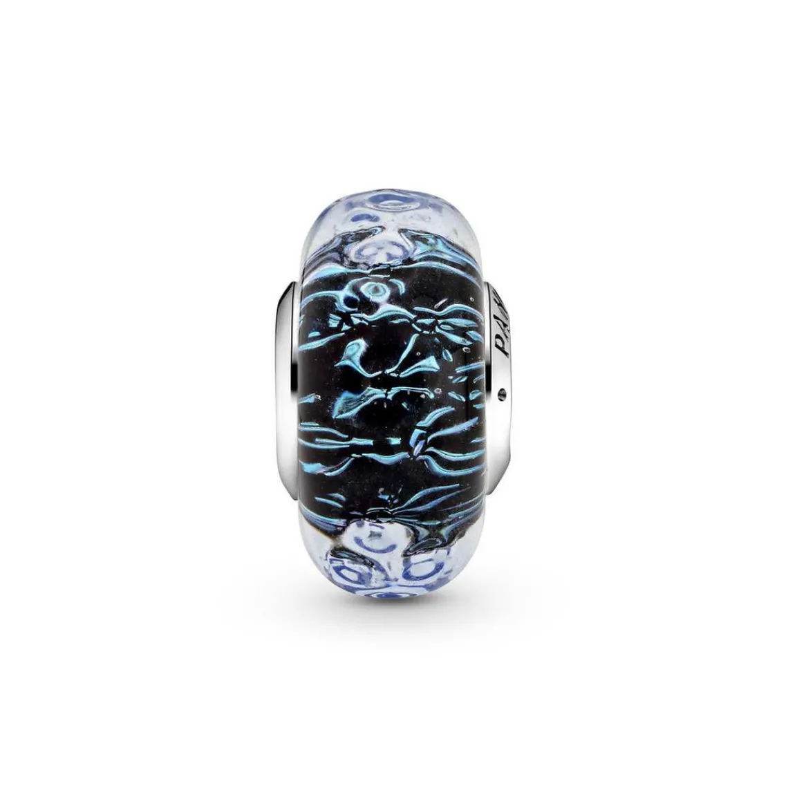 Pandora Charm Océan Verre de Murano Bleu Foncé Ondulé Colours | Femme Charms