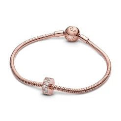 Pandora Charm 781817CZ - Charm Clip Élégance Brillante Métal doré à l’Or Rose fin 585/1000ᵉ | Femme Charms
