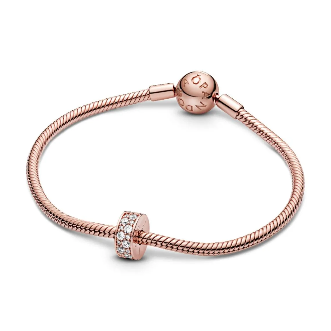 Pandora Charm 781817CZ - Charm Clip Élégance Brillante Métal doré à l’Or Rose fin 585/1000ᵉ | Femme Charms
