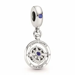 Pandora Charm Moments Boussole rotative avec inscription gravée | Femme Charms