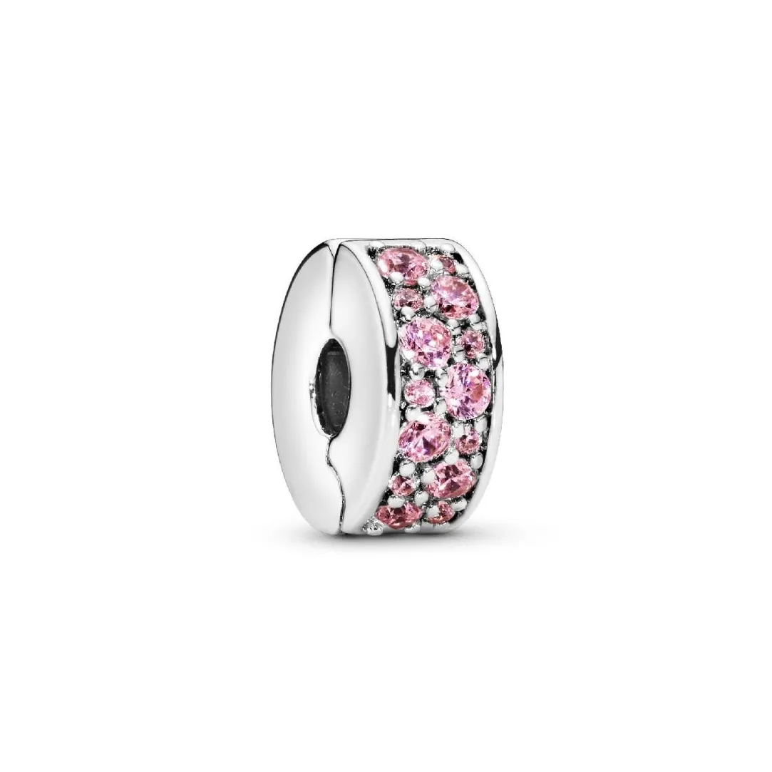 Pandora Charm Moments Clip Pavé Rose | Femme Charms