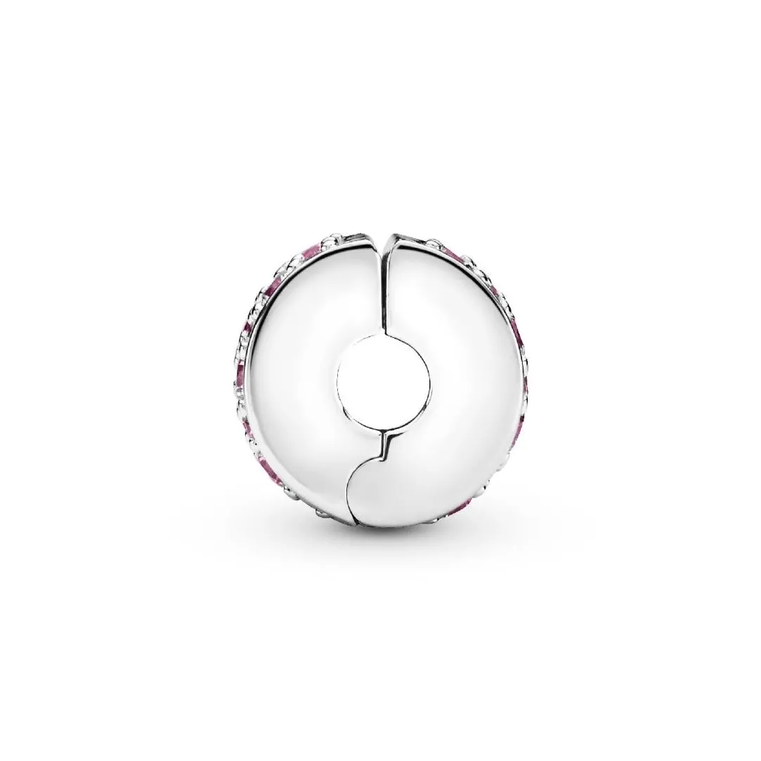 Pandora Charm Moments Clip Pavé Rose | Femme Charms