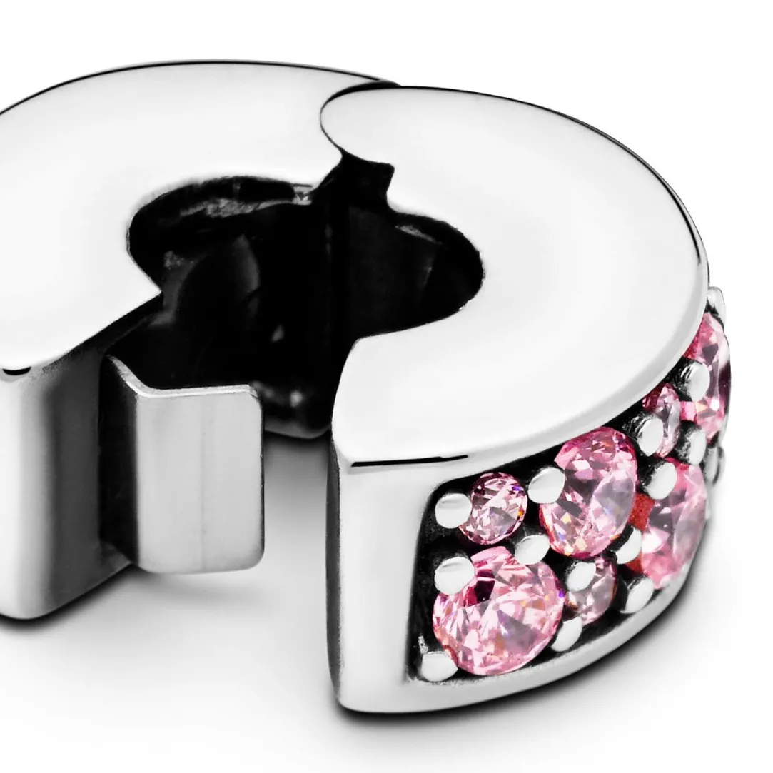 Pandora Charm Moments Clip Pavé Rose | Femme Charms