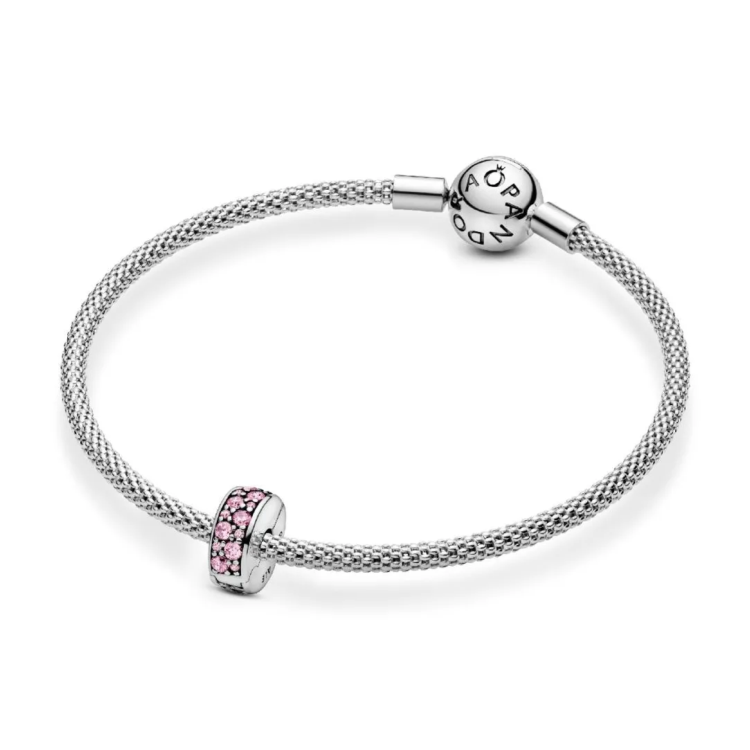 Pandora Charm Moments Clip Pavé Rose | Femme Charms