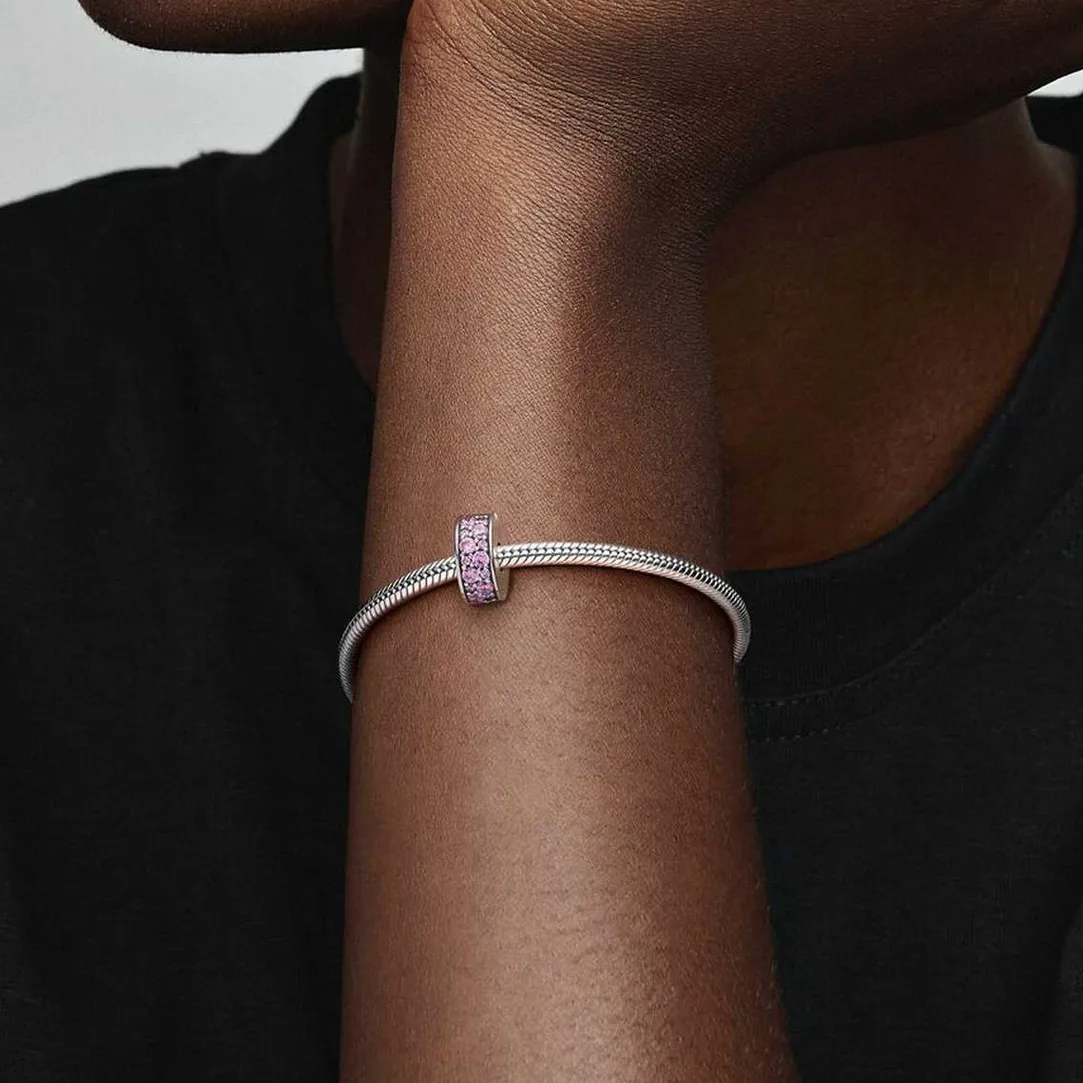 Pandora Charm Moments Clip Pavé Rose | Femme Charms