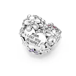 Pandora Charm Moments - Cœur Mum Marguerites | Femme Charms