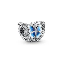 Pandora Charm Moments Papillon bleu scintillant double face | Femme Charms
