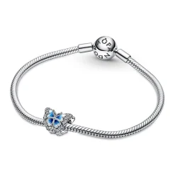 Pandora Charm Moments Papillon bleu scintillant double face | Femme Charms
