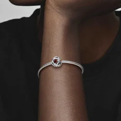 Pandora Charm moments Rose Ajourée & cristaux grena | Femme Charms