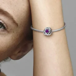 Pandora Charm moments Rose Ajourée & cristaux violet | Femme Charms