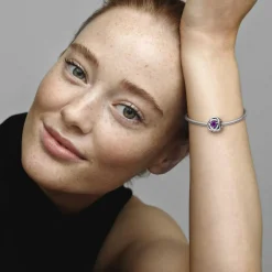 Pandora Charm moments Rose Ajourée & cristaux violet | Femme Charms