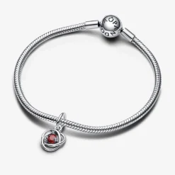 Pandora Charm Pendant Cercles de l’Éternité Rouge Ardent | Femme Charms