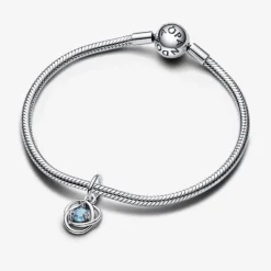 Pandora Charm Pendant Cercles de l’Éternité Bleu Azur | Femme Charms