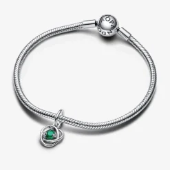 Pandora Charm Pendant Cercles de l’Éternité Vert | Femme Charms