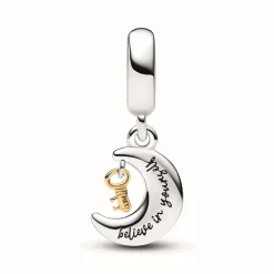 Pandora Charm Pendant Clé et Lune Bimatière | Femme Charms