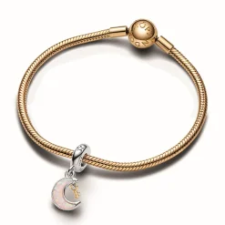 Pandora Charm Pendant Clé et Lune Bimatière | Femme Charms