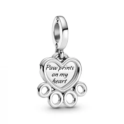 Pandora Charm Pendant Cœur et Empreinte de Pattes Passions | Femme Charms