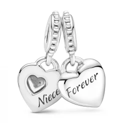 Pandora Charm Pendant Cœur Séparable Tante & Nièce People | Femme Charms