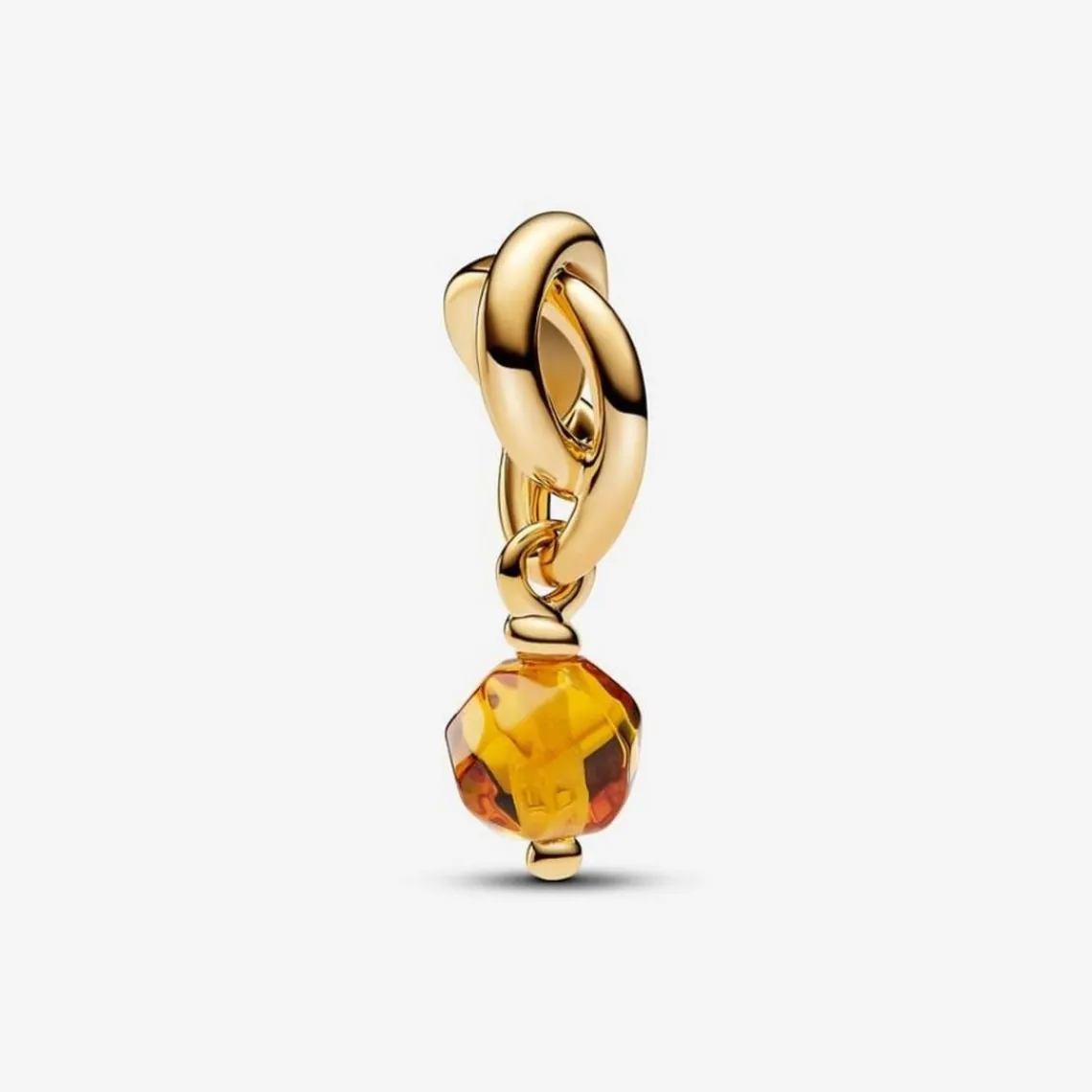 Pandora Charm Pendant doré avec cristal de couleur miel | Femme Charms