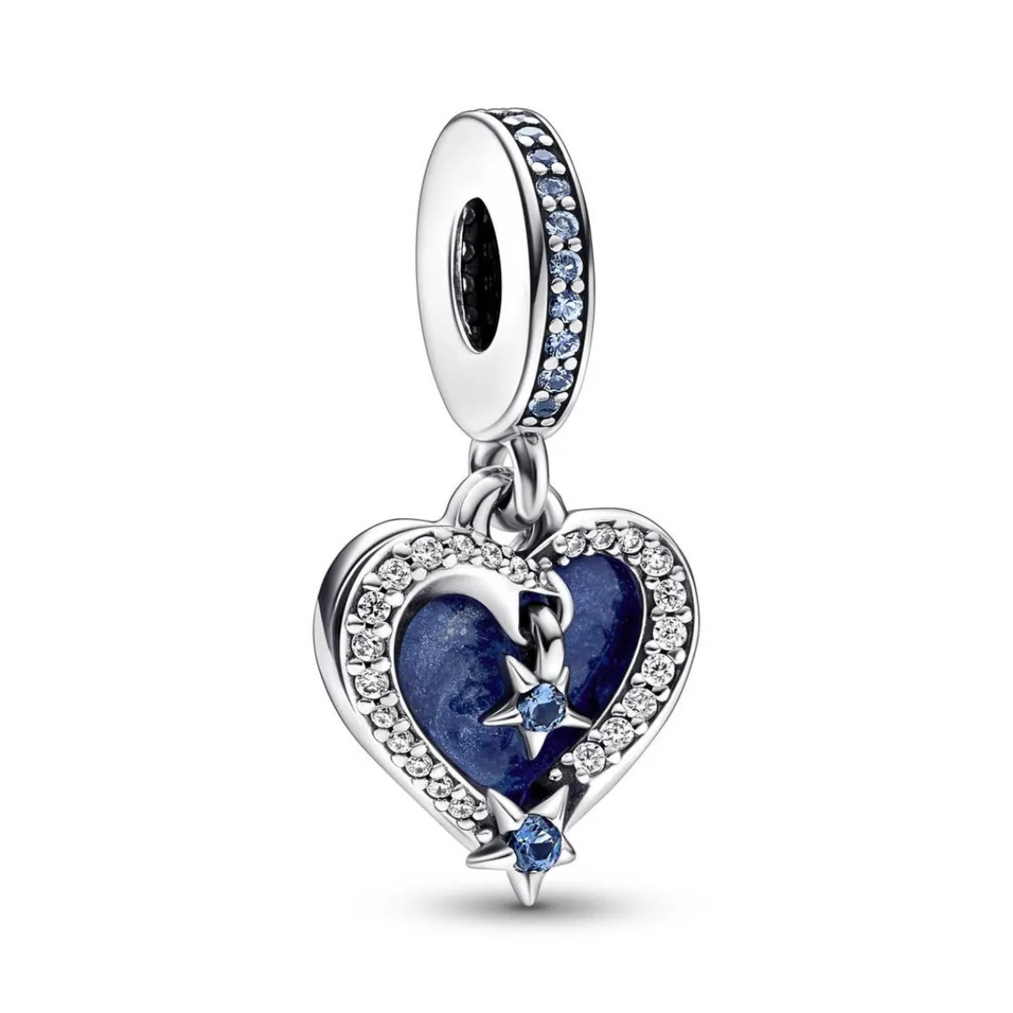 Pandora Charm Pendant Double Cœur et Étoiles Filantes Célestes - Moments | Femme Charms