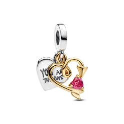 Pandora Charm Pendant Double Cœur & Flèche Gravable | Femme Charms