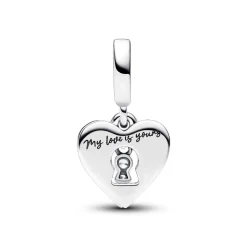 Pandora Charm Pendant Double Cœur Rouge et Serrure | Femme Charms