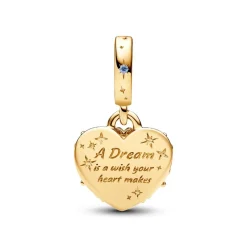 Pandora Charm Pendant Double Disney Carrosse de Cendrillon et Cœur | Femme Charms