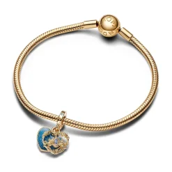 Pandora Charm Pendant Double Disney Carrosse de Cendrillon et Cœur | Femme Charms