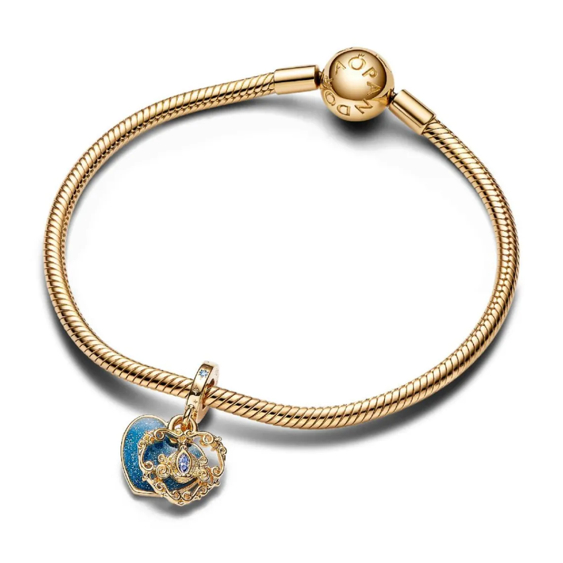 Pandora Charm Pendant Double Disney Carrosse de Cendrillon et Cœur | Femme Charms
