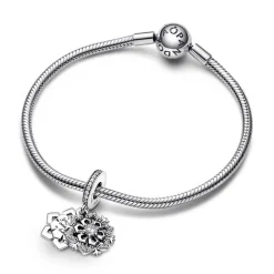 Pandora Charm Pendant Double Flocon de Neige Scintillant – Moments | Femme Charms