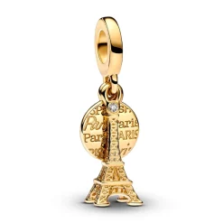 Pandora Charm Pendant Double Gravable Diamant de Synthèse Tour Eiffel | Femme Charms