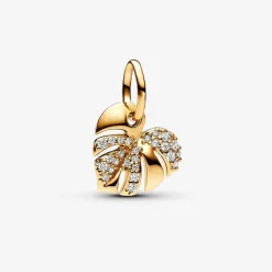 Pandora Charm Pendant Feuille de Monstera Scintillante | Femme Charms