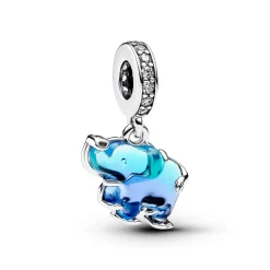 Pandora Charm Pendant Éléphant Murano Bleu | Femme Charms