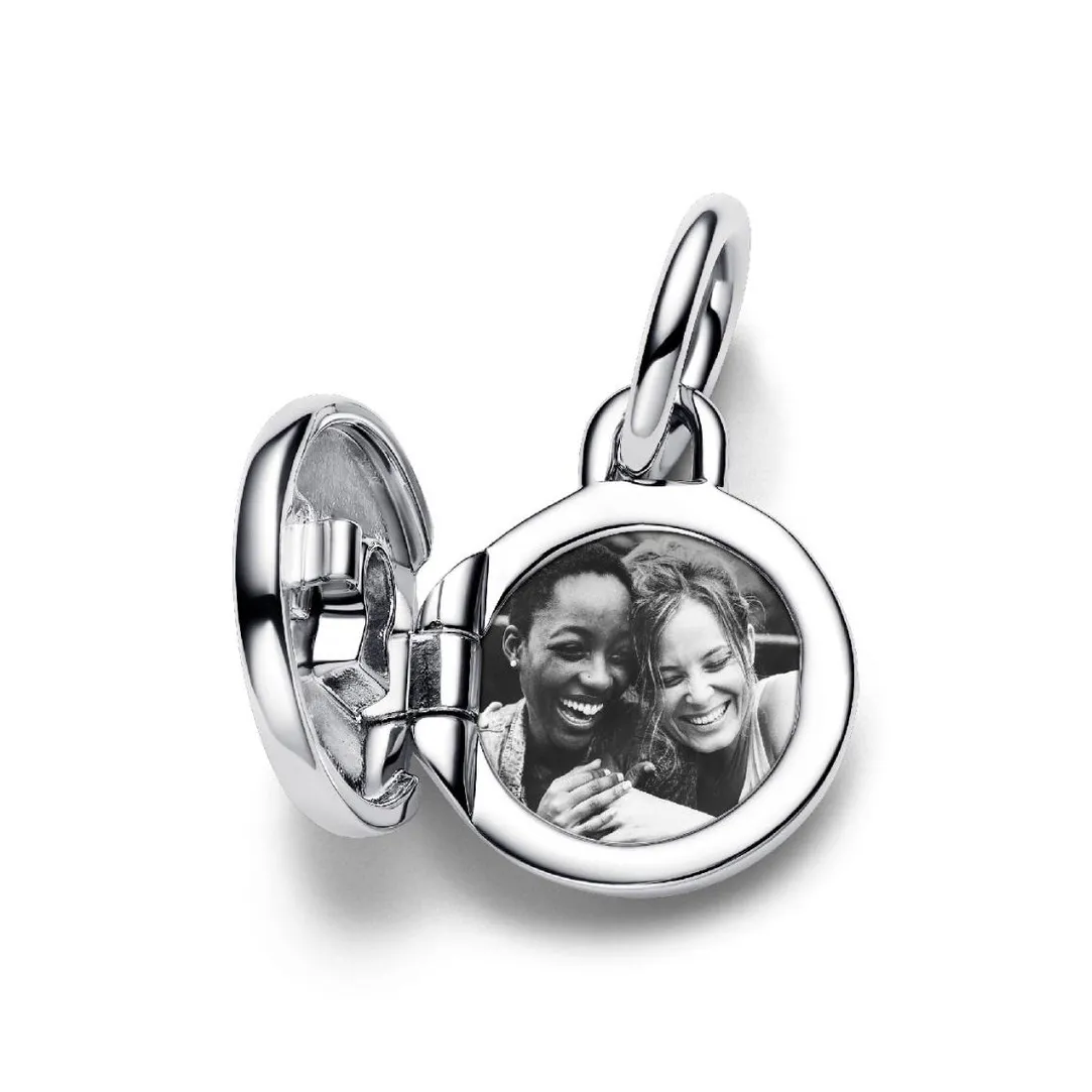 Pandora Charm Pendant Médaillon Amour Ouvrable et Gravable Argent | Femme Charms