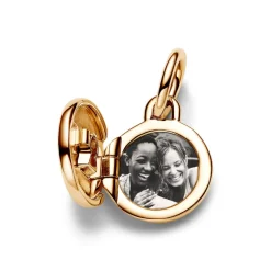 Pandora Charm Pendant Médaillon Amour Ouvrable et Gravable Doré | Femme Charms