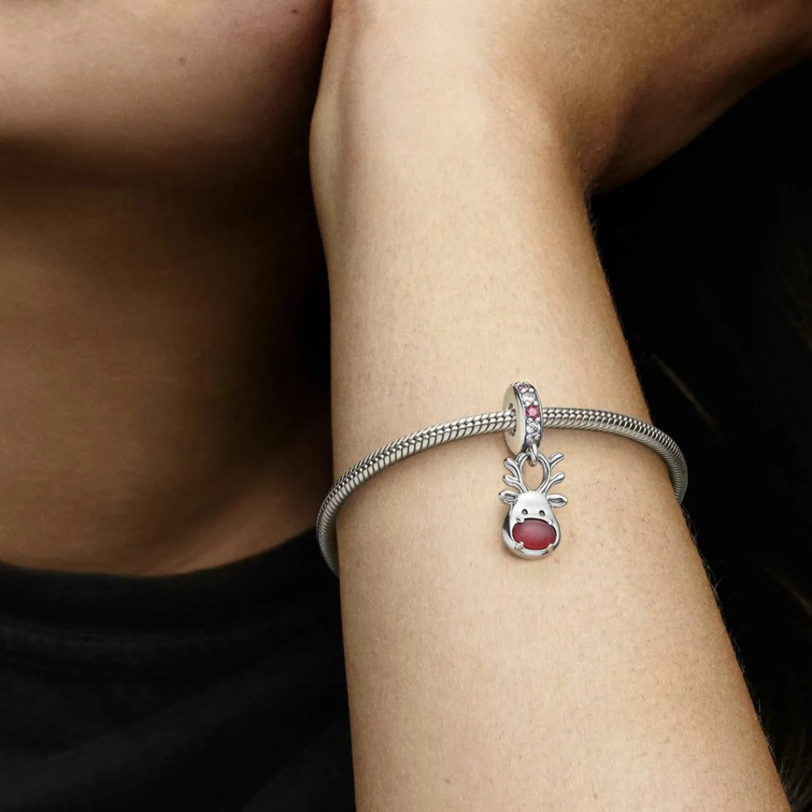Pandora Charm Pendant Murano Renne au Nez Rouge – Moments | Femme Charms