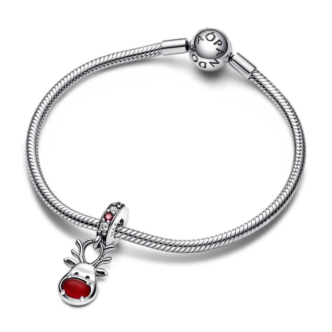 Pandora Charm Pendant Murano Renne au Nez Rouge – Moments | Femme Charms