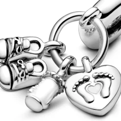 Pandora Charm Pendant Moments Biberon et Chaussures Bébé | Femme Charms
