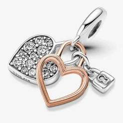 Pandora Charm pendant moments Coeur & mini cadenas | Femme Charms
