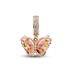 Pandora Charm Pendant Papillon Murano Rose et Jaune | Femme Charms
